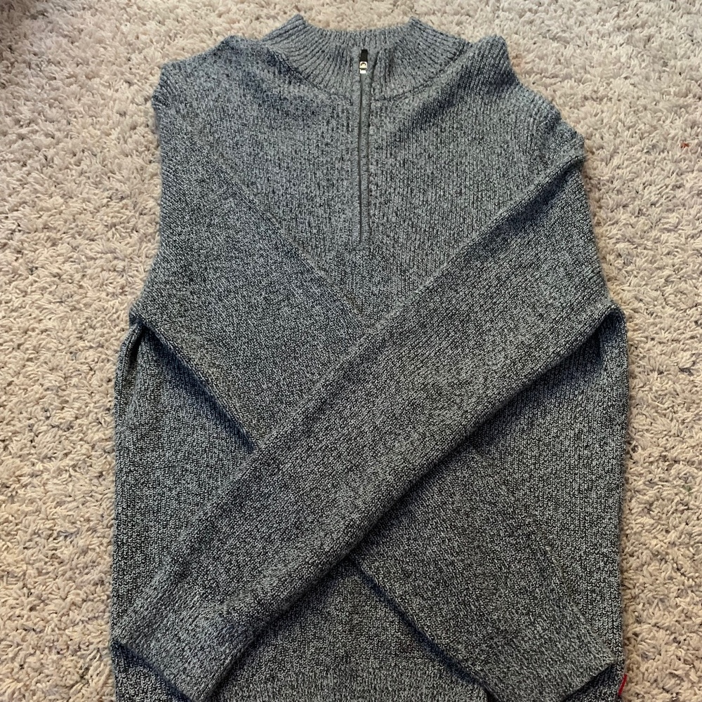 Izod - Quarter Zip Sweater - Grey - L